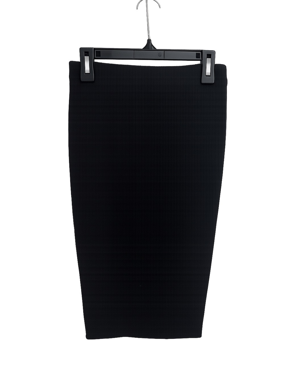 Jade Black Ribbed Pencil Skirt